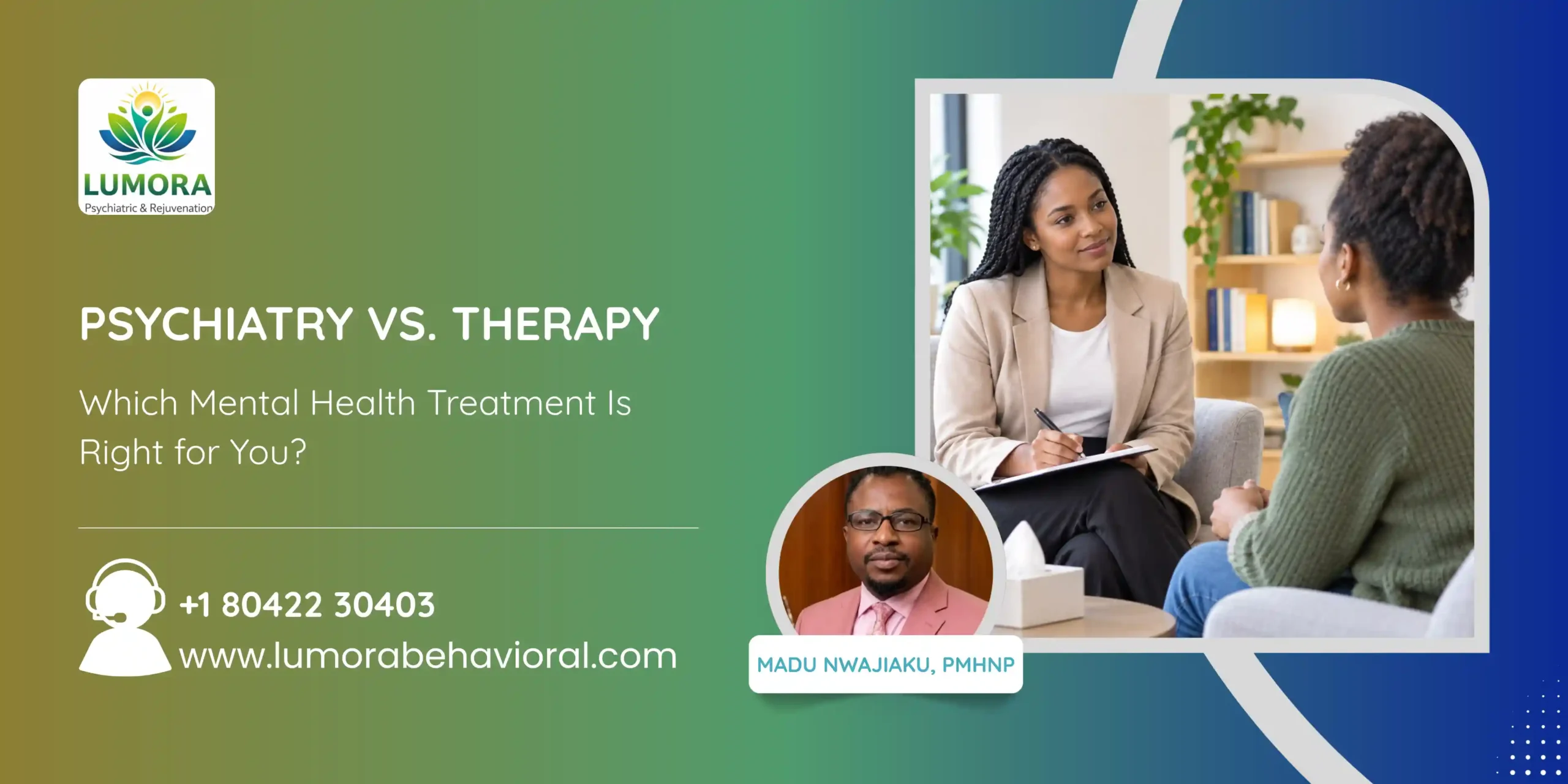 Psychiatry vs therapy mental health